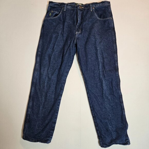 Cabela’s Men’s Fleece Lined Jeans 36x30 Blue Denim Outdoor Winter Pants Warm USA - Picture 1 of 6